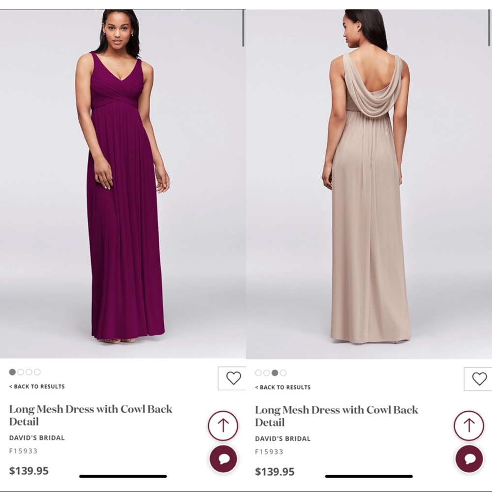 David’s Bridal Long Bridesmaid Dress